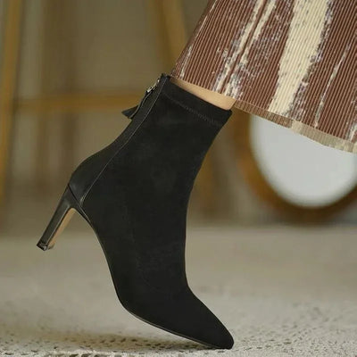 Atelier Stiefel | Sommerliche Wildlederstiefel mit hohem Absatz für Damen