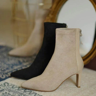 Atelier Stiefel | Sommerliche Wildlederstiefel mit hohem Absatz für Damen