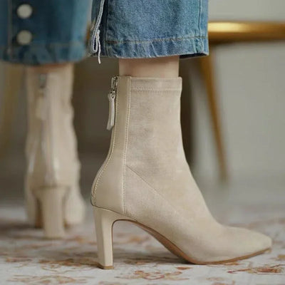 Atelier Stiefel | Sommerliche Wildlederstiefel mit hohem Absatz für Damen