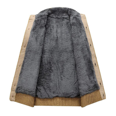 Zopfstrickjacke mit Plüschfutter für Herren
