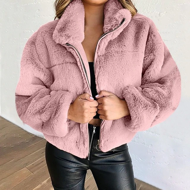 Flauschige Winterjacke für Damen