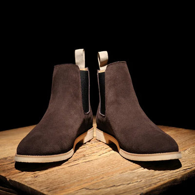Handgefertigte Wildleder-Loafer für Herrer