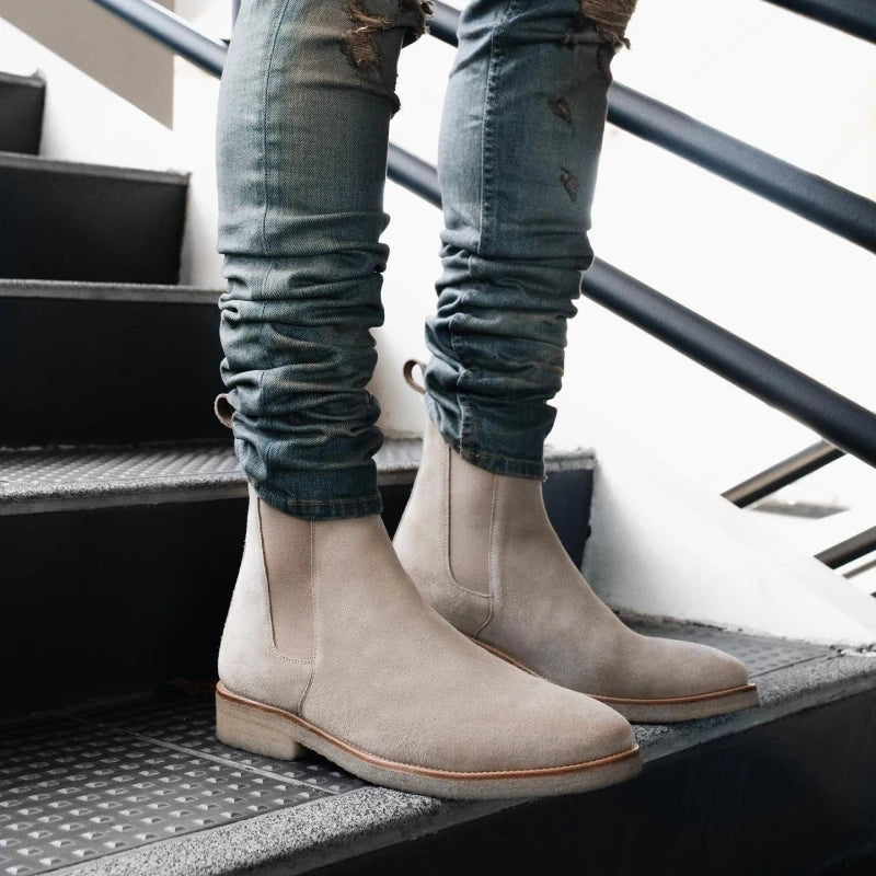 Handgefertigte Wildleder-Loafer für Herrer