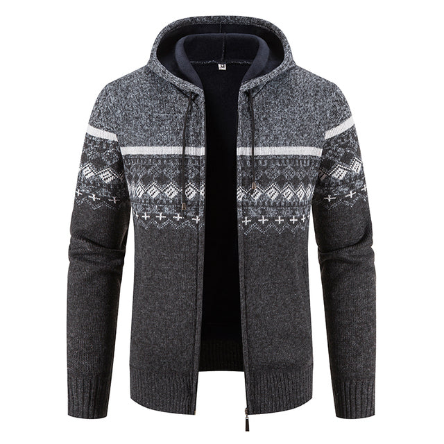 Strick-Hoodie mit Rautenmuster für Herren