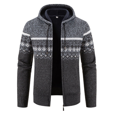 Strick-Hoodie mit Rautenmuster für Herren