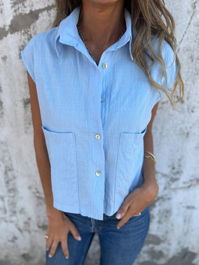 Amarante® | Damen-Jeansbluse mit Knopfleiste, kurze Ärmel