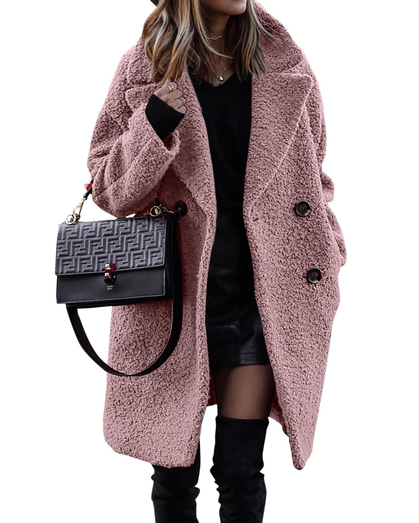 Teddymantel mit gekerbtem Revers für Damen
