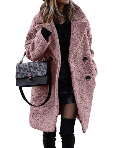 Teddymantel mit gekerbtem Revers für Damen