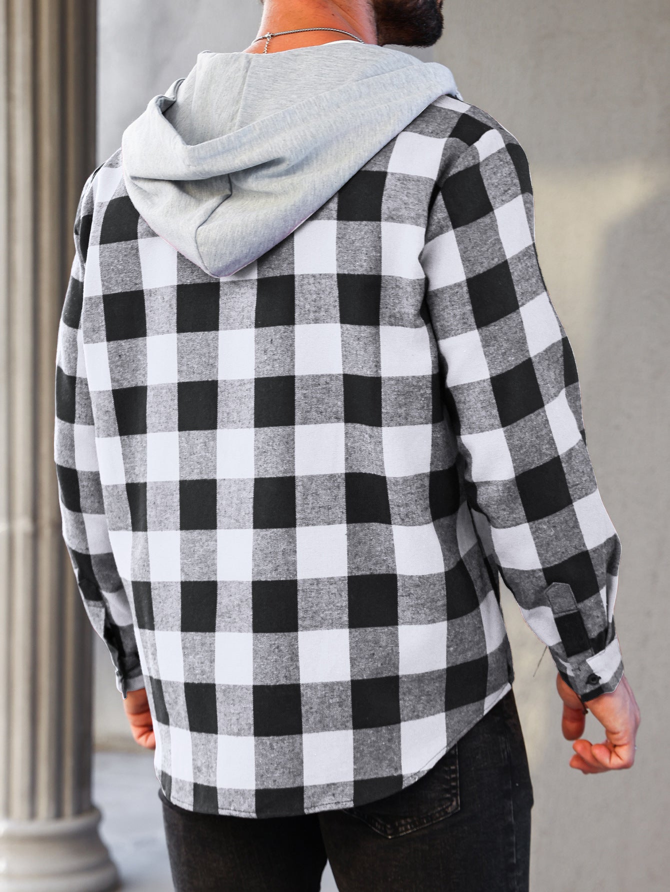 Florian | Kariertes Hoodie-Hemd