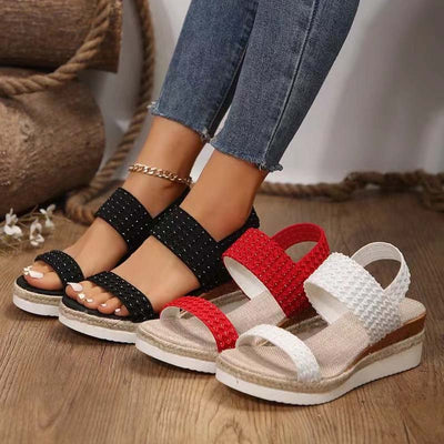 Sandaletten für Damen - Bequeme Plateau Sandalen mit Fußbett für den Sommer 2024
