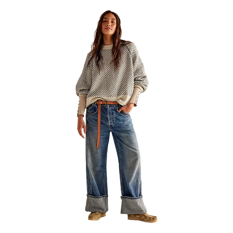 Damen LANGARM RUNDHALS PULLOVER | KOMFORTABEL, STILVOLL, VIELSEITIG