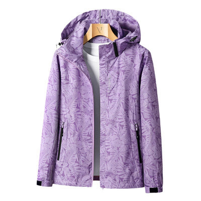 Wasserdichte-Jacke mit Blumenmuster für Frauen