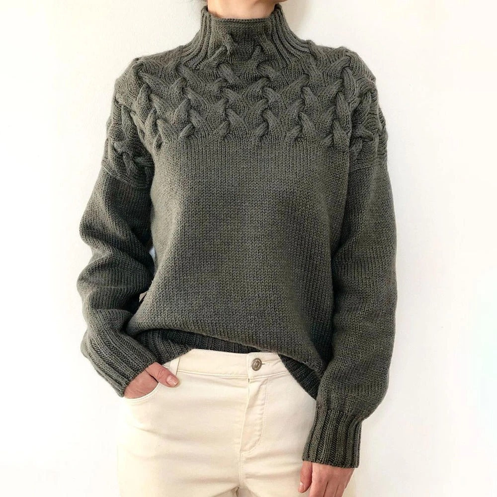 DAME PULLOVER MIT HOHEM KRAGEN | ELEGANTER KOMFORT STIL