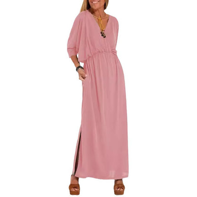 Sommerkleid für Damen - Luftiges Maxikleid mit 3/4 Ärmeln