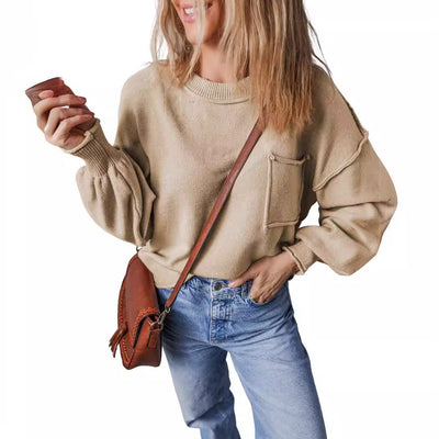 Damen LANGARM RUNDHALS STRICKPULLOVER | MODERNER STIL, KOMFORTABEL, VIELSEITIG