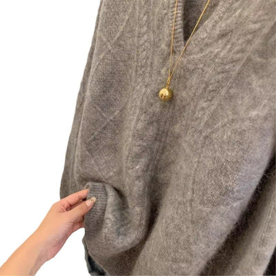 Damen V-AUSSCHNITT FLEECE-PULLOVER | WEICH, BEQUEM, STILVOLL