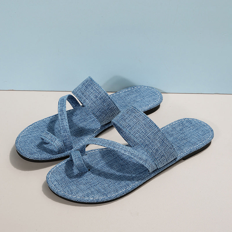 Emma Denim Sandaletten | Sommer Strand Sandalen Damen Bequem
