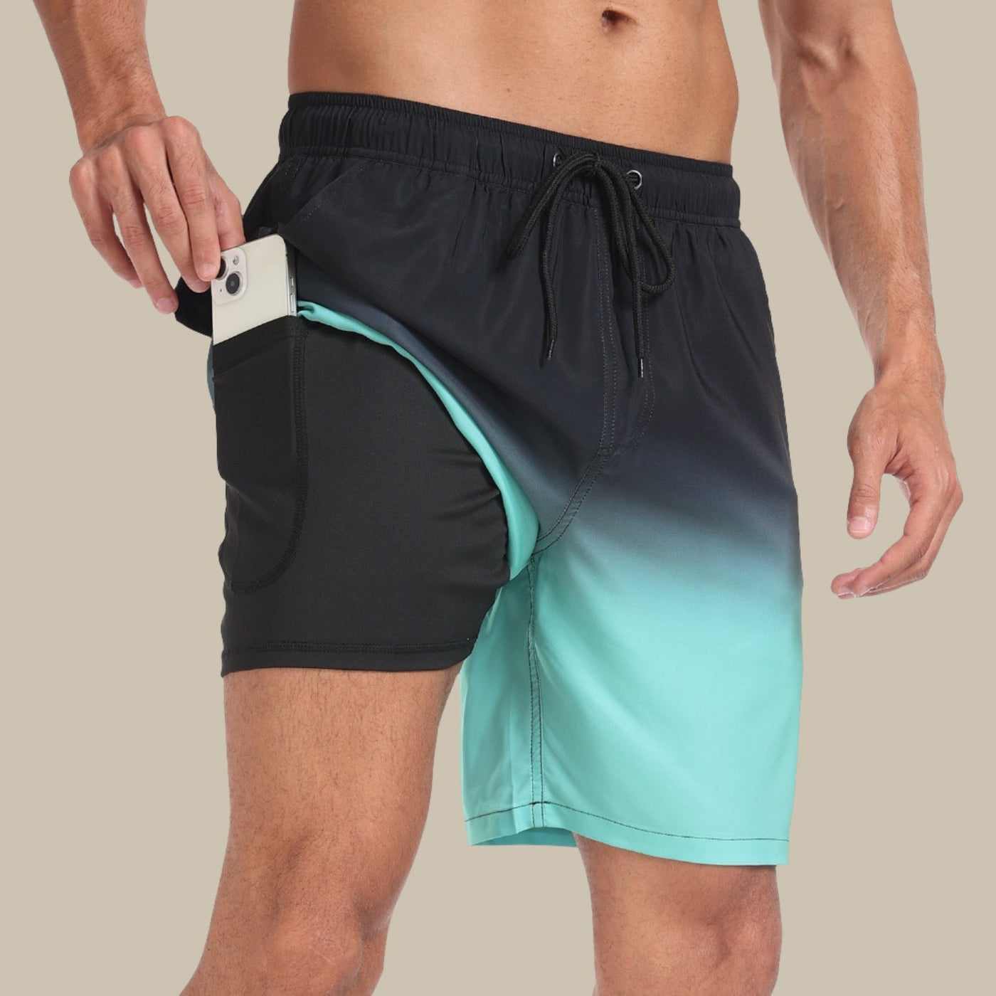 Badeshorts für Herren - Schnelltrocknende Sommer-Boardshorts mit Handytasche