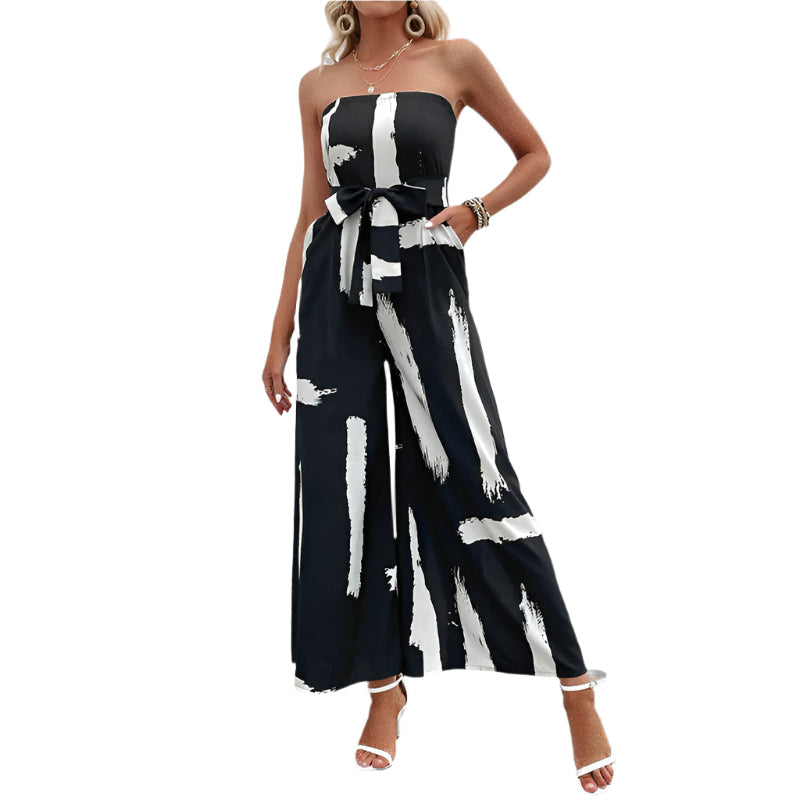 Cattleya - Schulterfreier Jumpsuit mit weitem Bein