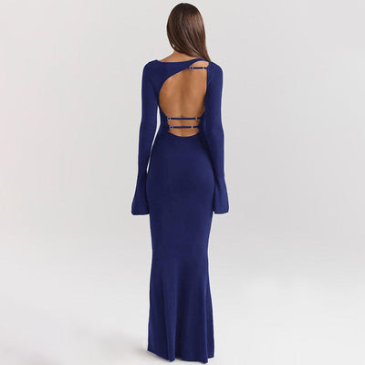 Sasha | Eng anliegendes langes Kleid mit entblößtem Rücken