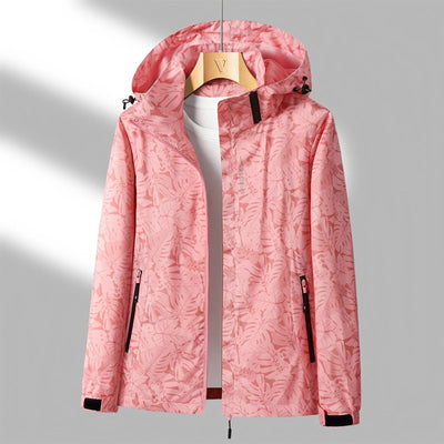 Wasserdichte-Jacke mit Blumenmuster für Frauen