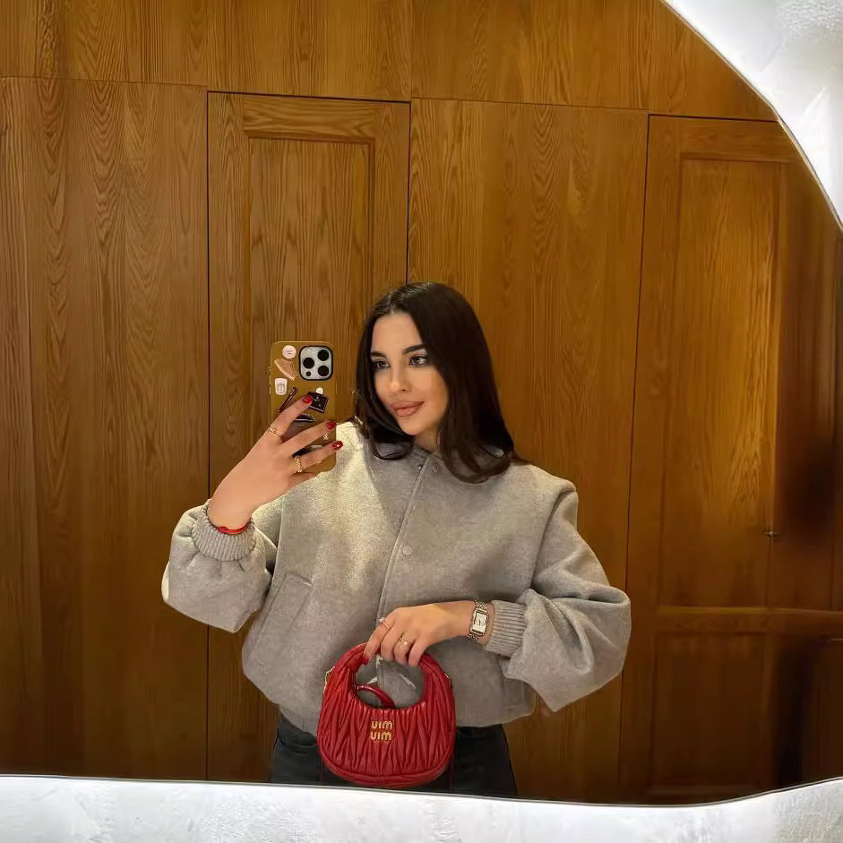 Boridashop | Pilotenjacke mit gerippter Struktur und Stehkragen