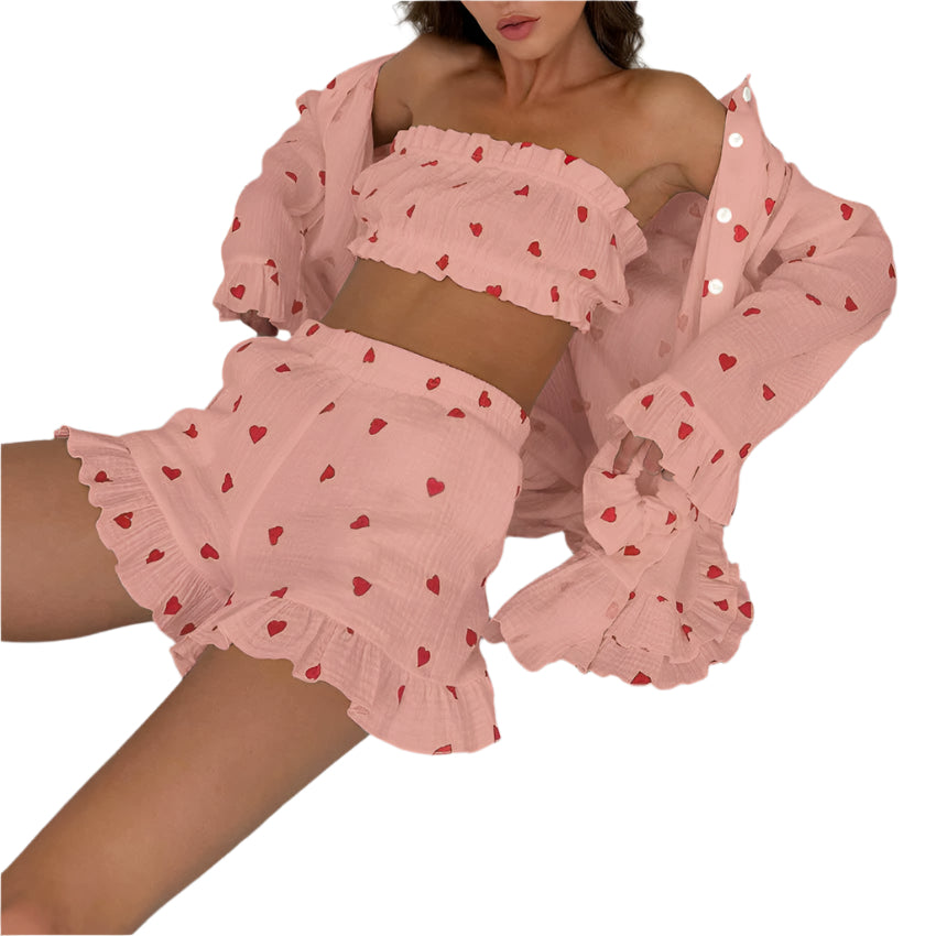 Vanessa - Herzmuster angenehmes 3-teiliges Set