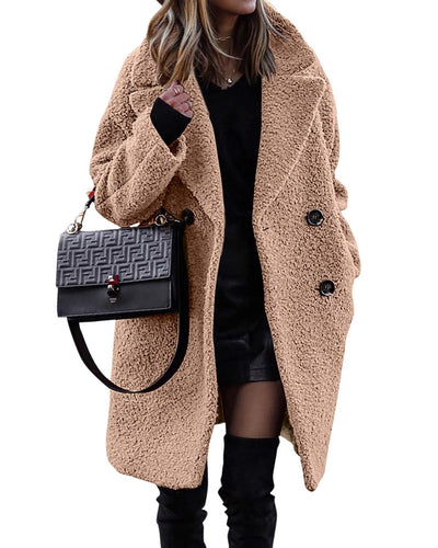Teddymantel mit gekerbtem Revers für Damen