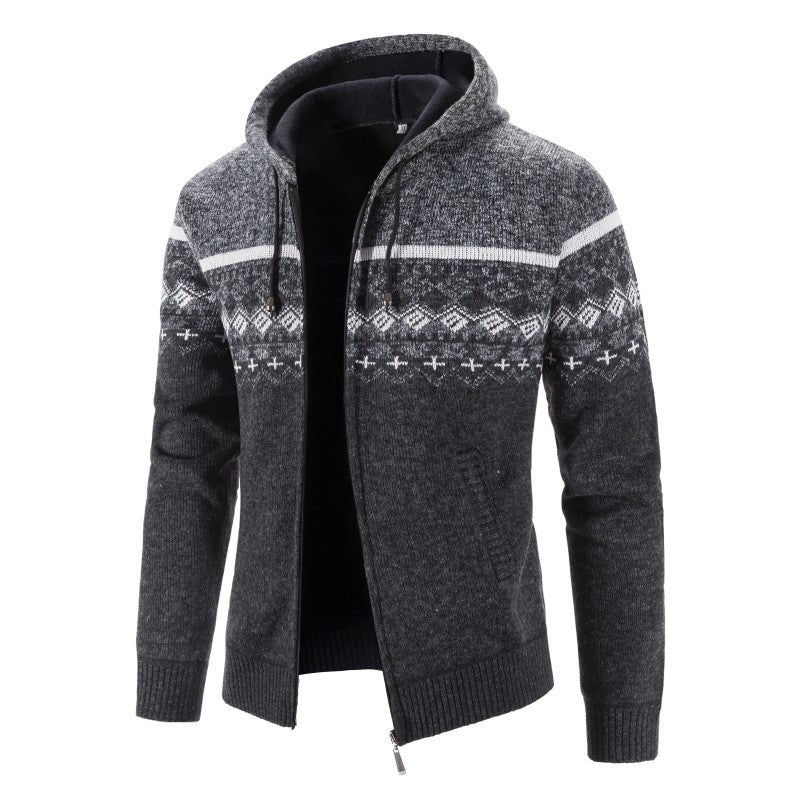 Strick-Hoodie mit Rautenmuster für Herren