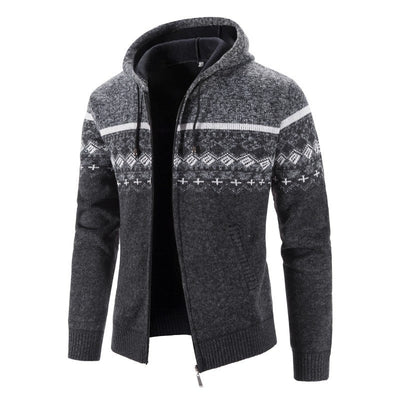 Strick-Hoodie mit Rautenmuster für Herren