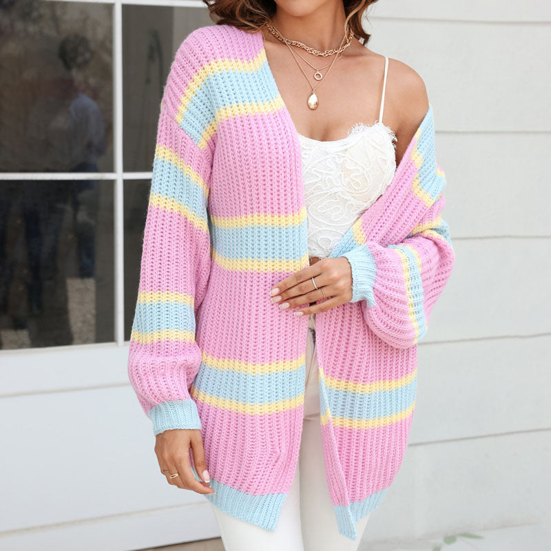 Jaimy Sommerweste | Farbig gestreifte Weste Damen lang