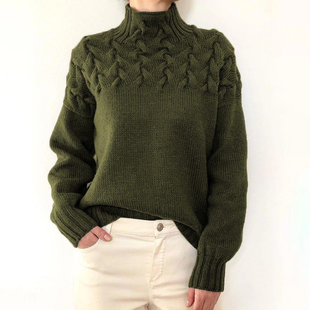 DAME PULLOVER MIT HOHEM KRAGEN | ELEGANTER KOMFORT STIL
