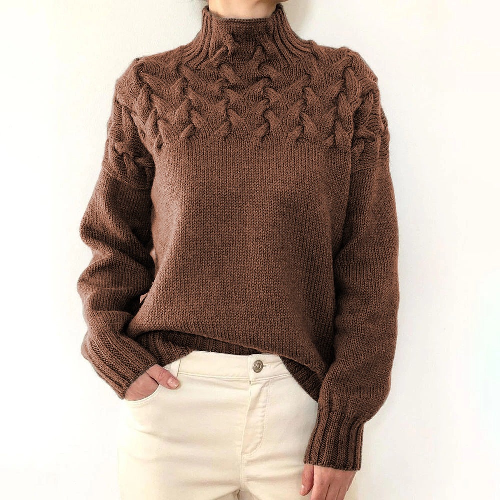 DAME PULLOVER MIT HOHEM KRAGEN | ELEGANTER KOMFORT STIL