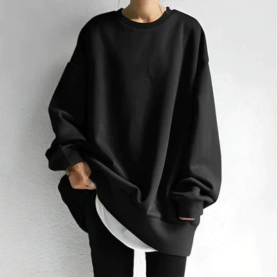 Übergroßes Sweatshirt mit mehrlagigem Saum für Damen