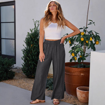 Sommerliche Freizeithose für Damen - Bequeme luftige Palazzo Hose für heiße Tage