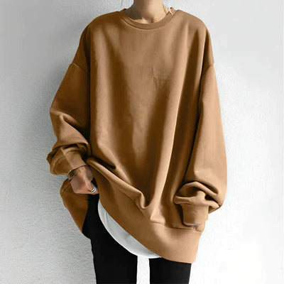 Übergroßes Sweatshirt mit mehrlagigem Saum für Damen