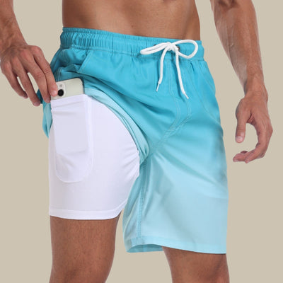Badeshorts für Herren - Schnelltrocknende Sommer-Boardshorts mit Handytasche