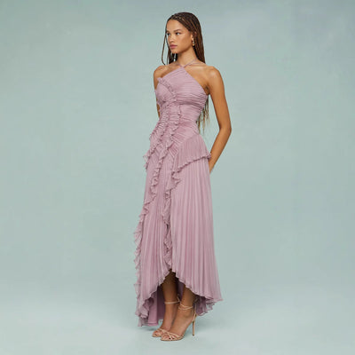 Maxikleid für Damen - Elegantes Flüsterndes Fliederkleid für Sommer