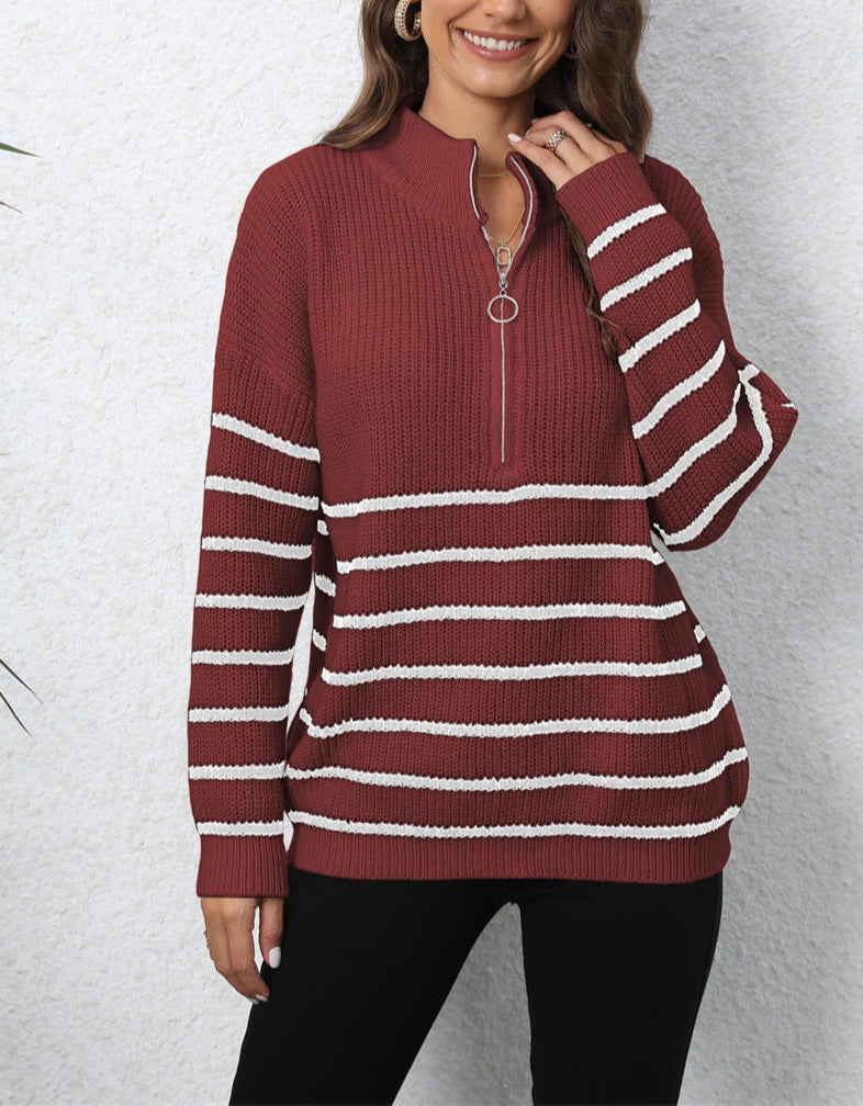 MOCK NECK LANGARM ZIP-UP PULLOVER | MODERNER STIL, KOMFORTABEL, VIELSEITIG
