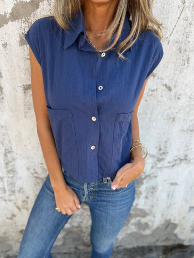 Amarante® | Damen-Jeansbluse mit Knopfleiste, kurze Ärmel
