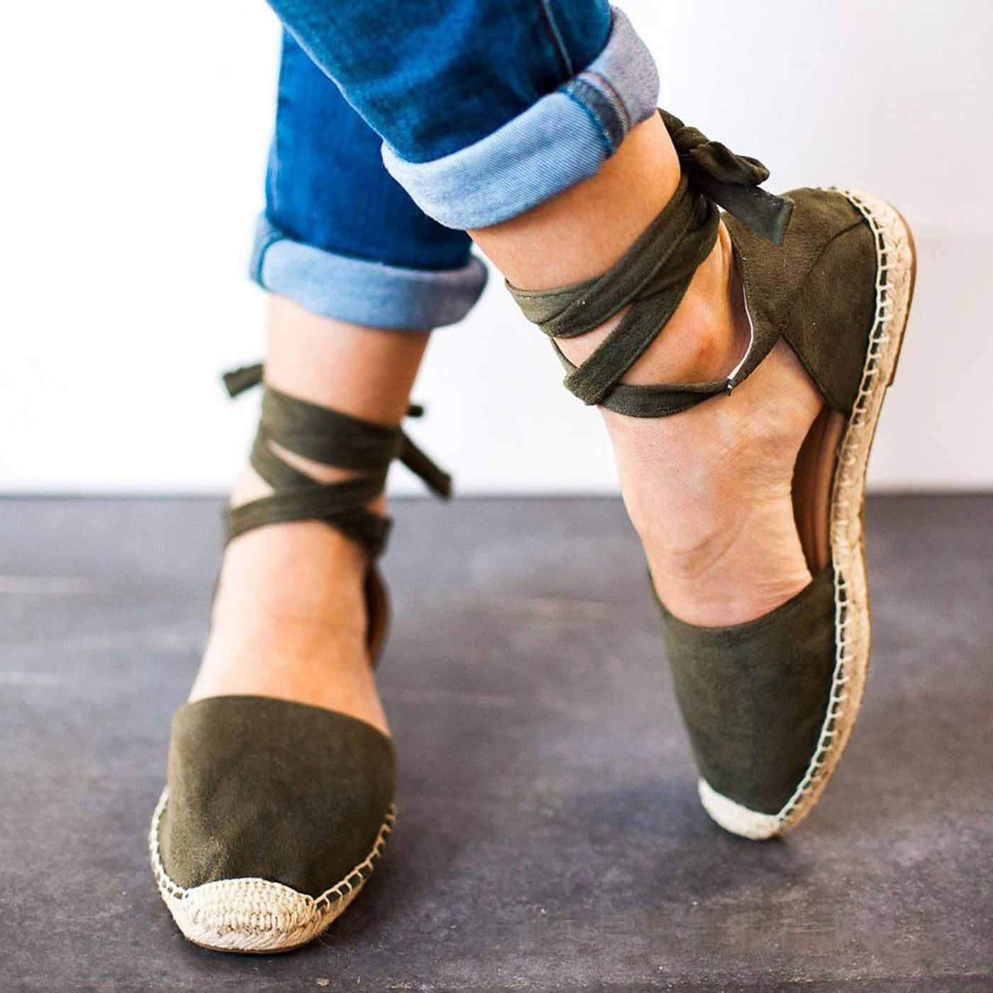 Nadia Espadrilles Plateau | Sommerliche Boho schwarze Espadrilles Sandaletten für Damen mit Riemchen