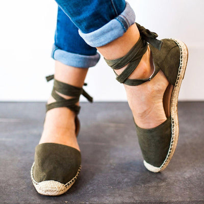 Nadia Espadrilles Plateau | Sommerliche Boho schwarze Espadrilles Sandaletten für Damen mit Riemchen