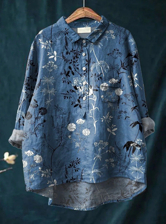 Tunika-Bluse für Damen - Longbluse mit tropischem Blumenmuster für den Sommer