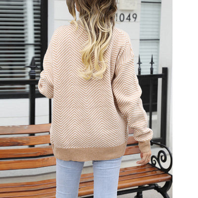 Strickjacke für Damen - Lässiger gestreifter Sommer-Cardigan