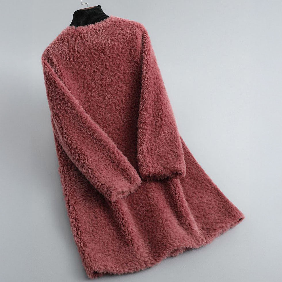 Teddy-Mantel mit Rundhals | Kuscheliges Design | Lässige Länge