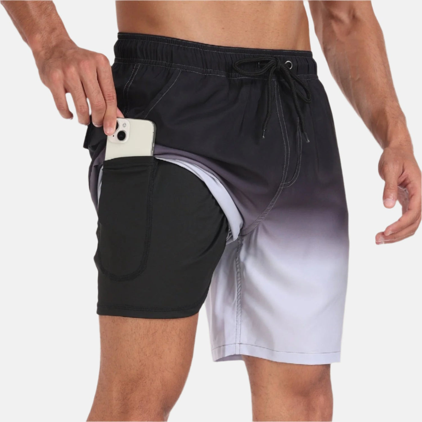 Badeshorts für Herren - Schnelltrocknende Sommer-Boardshorts mit Handytasche
