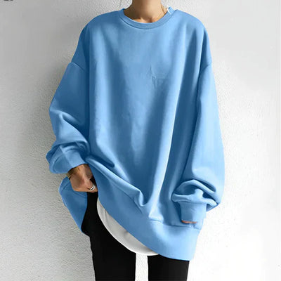 Übergroßes Sweatshirt mit mehrlagigem Saum für Damen