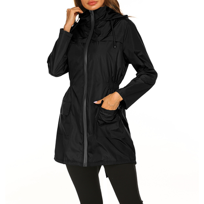 Damen Regenjacke mit Kapuze | Lang