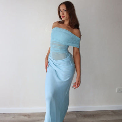 Bella | Langes Kleid aus Spitze Asymmetrisch