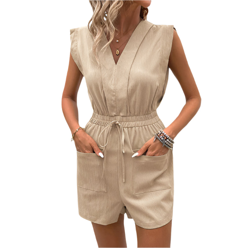 Danica - V-Ausschnitt mit elastischem Bund Jumpsuit